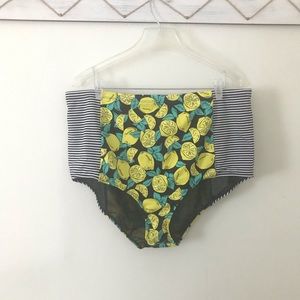 Torrid lemon high waisted swim bottom